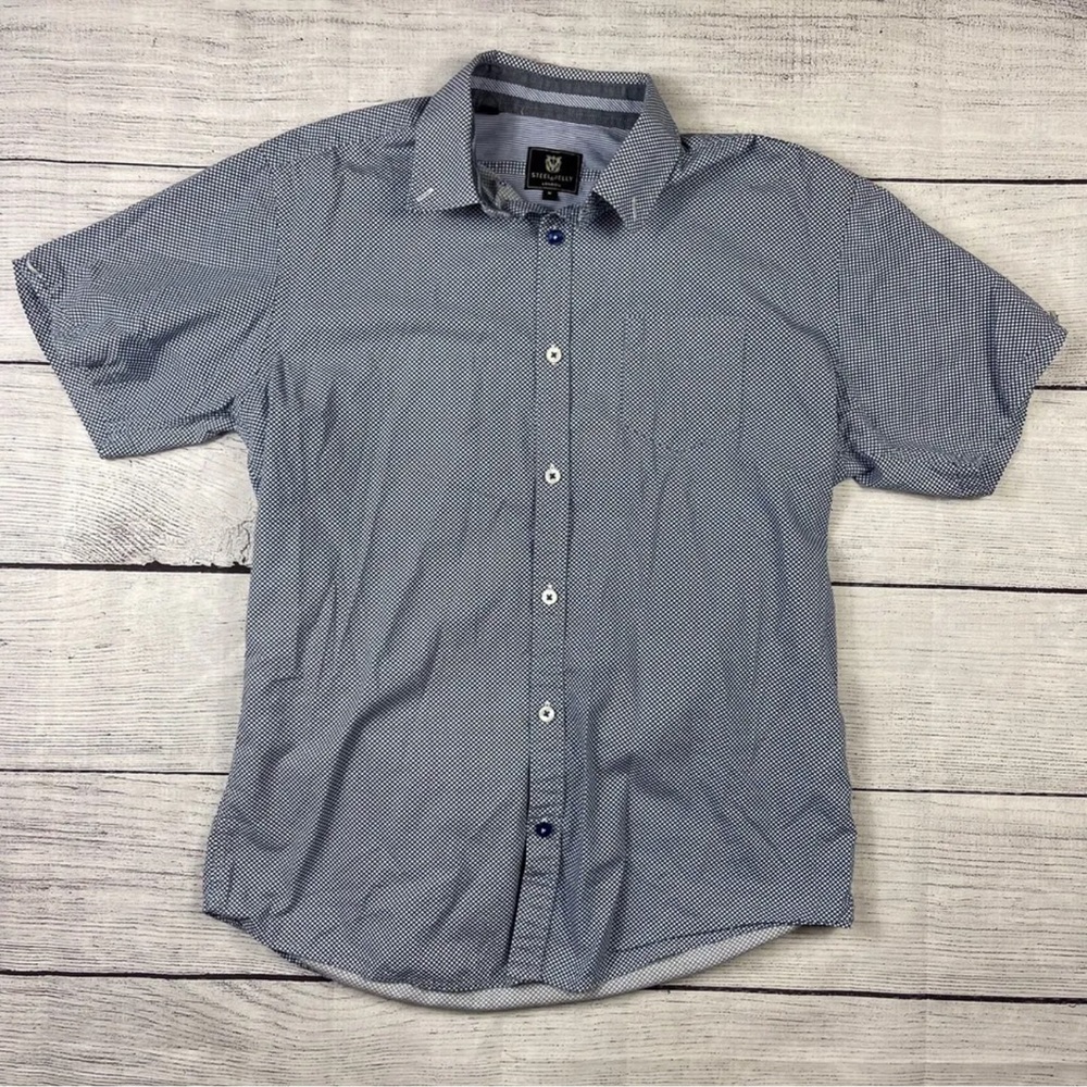 Steel & Jelly London Men's Gingham Button Down Short Sleeve Shirt Sz Medium EUC!